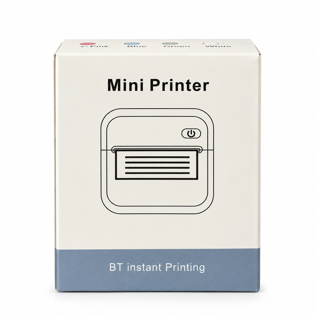 Mini Portable Thermal Printer – Inkless Wireless Bluetooth Sticker & Label Printer with High-Resolution Print, Rechargeable Battery & App Support for Android & iOS