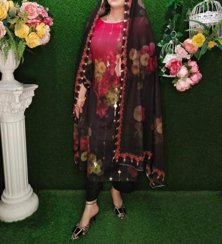 Luxury embroidery sequence lawn cotton