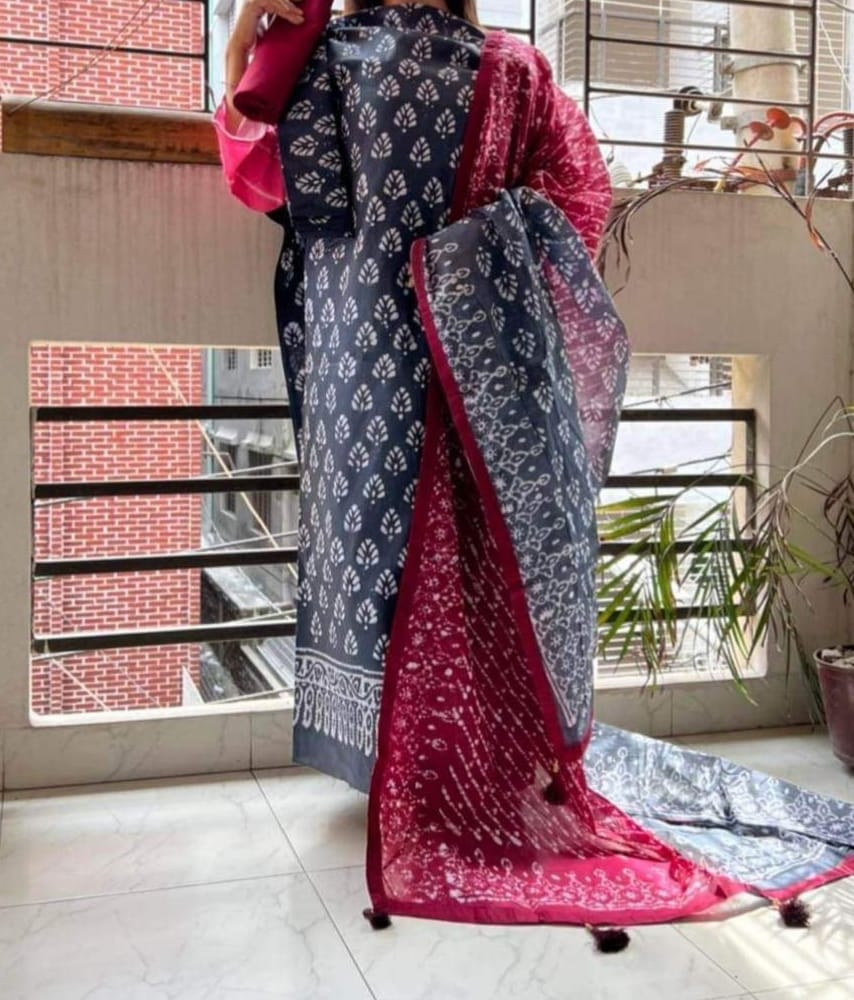 বাটিক থ্রি পিছ।। Exclusive batik Three-piece for women