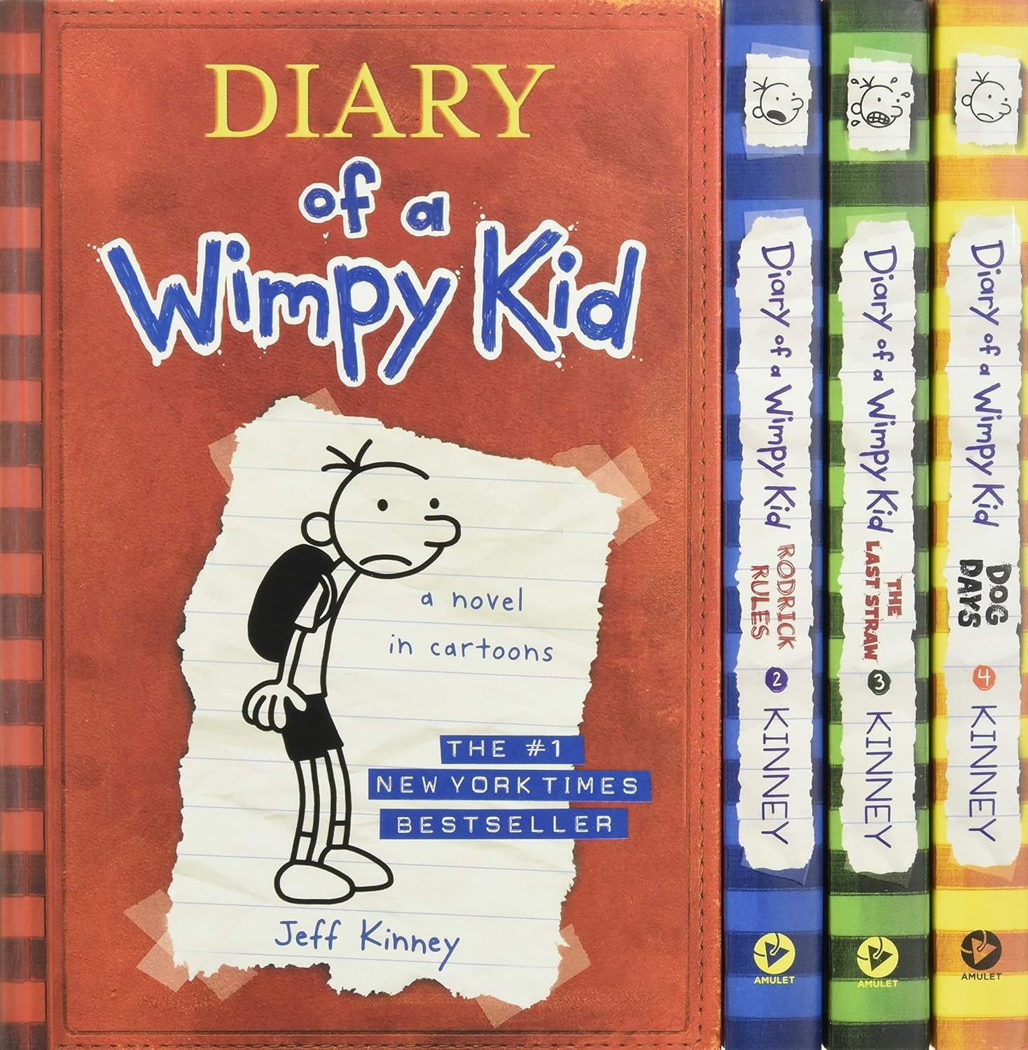 Diary of a Wimpy Kid of Books 1-4: Diary of a Wimpy Kid, Rodrick Rules, The Last Straw, Dog Days by Jeff Kinney