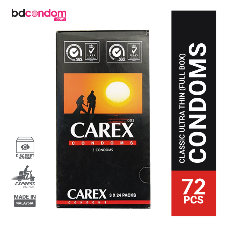 Carex Classic Condom Ultra Thin 24x3s = 72Pcs Full Box Condom (Malaysia)