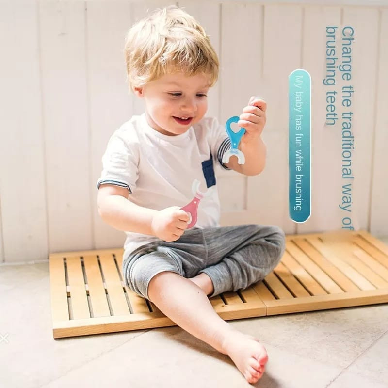Baby Toothbrush Children 360 Degree U-shaped Child Toothbrush Teethers Soft Silicone Baby Brush Kids