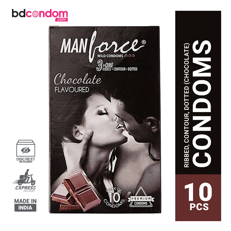 Manforce Chocolate Flavor Dotted Condom - 10pcs Pack(India)