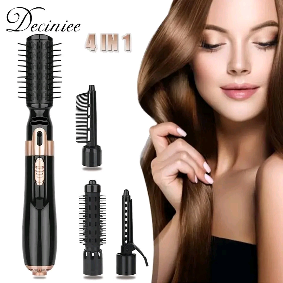 Professional 4 in 1 hair comb Set of Anti Scald Negative Ionic Hot Air Styling Brush Dryer Curler Straightene