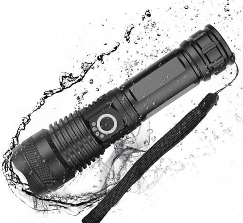 Rechargeable Zoom LED Flashlight USB Torch Light  With Battery