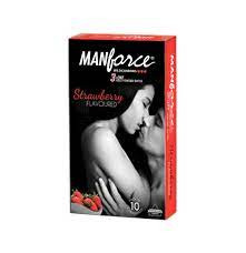 Manforce Strawberry Flavoured 3 in 1 Condoms - 10s Pack