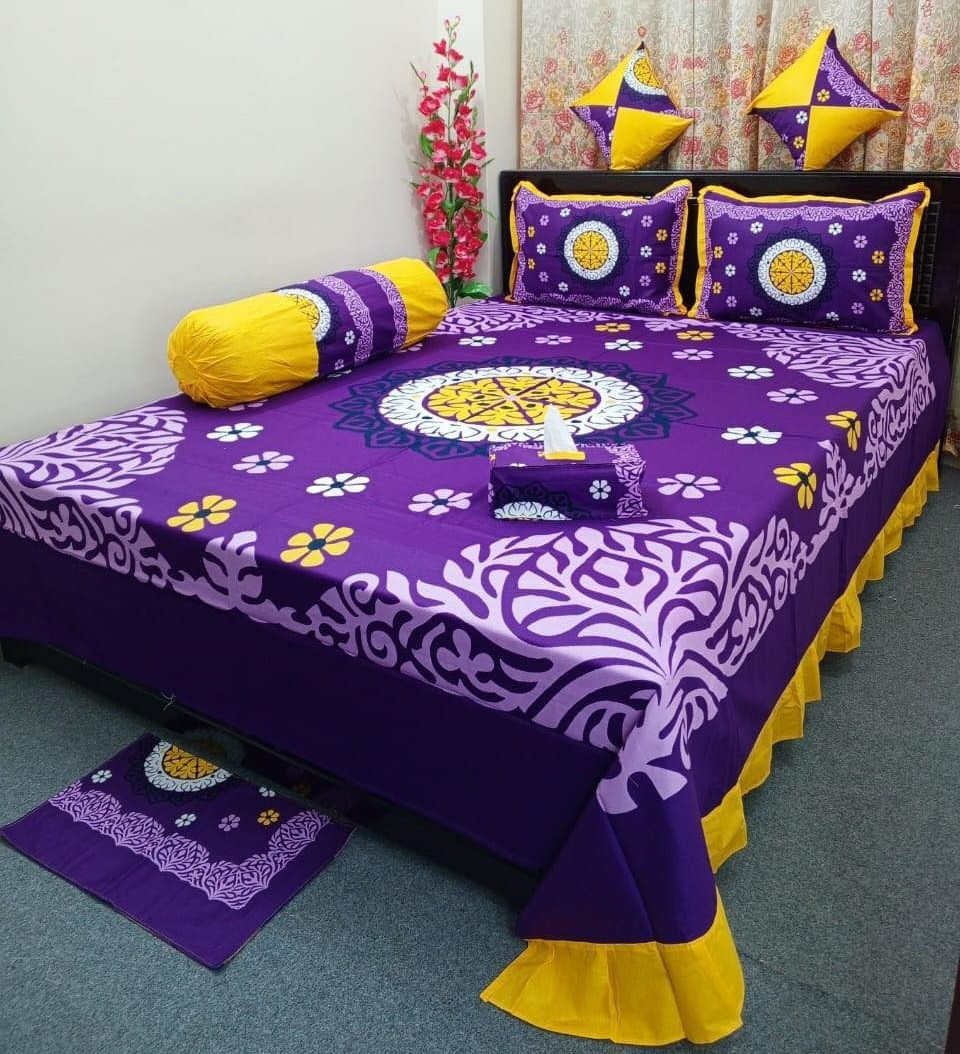 Cotton Design Bedsheet (8 pcs Set)