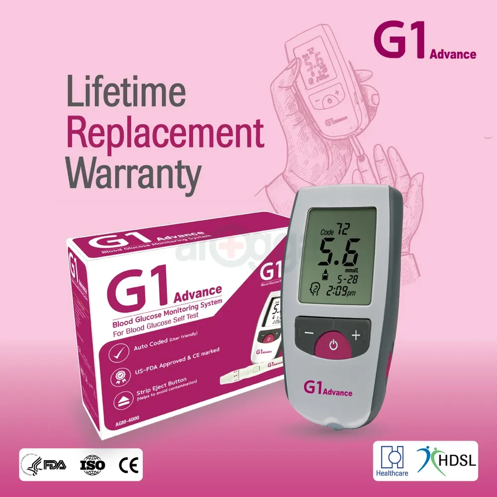 G1 Advance blood glucose Monitor with 10 test strips Alere G1